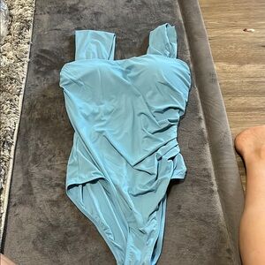 Light blue one piece swimsuit